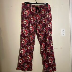 Vera Bradley pajama pants size Large pink/purple/white/ brown